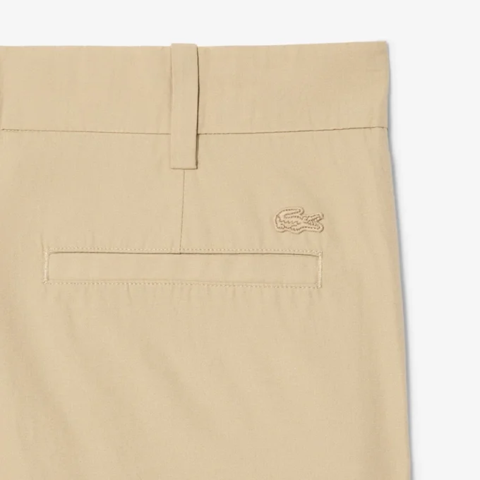 Calças chino de algodão de corte reto