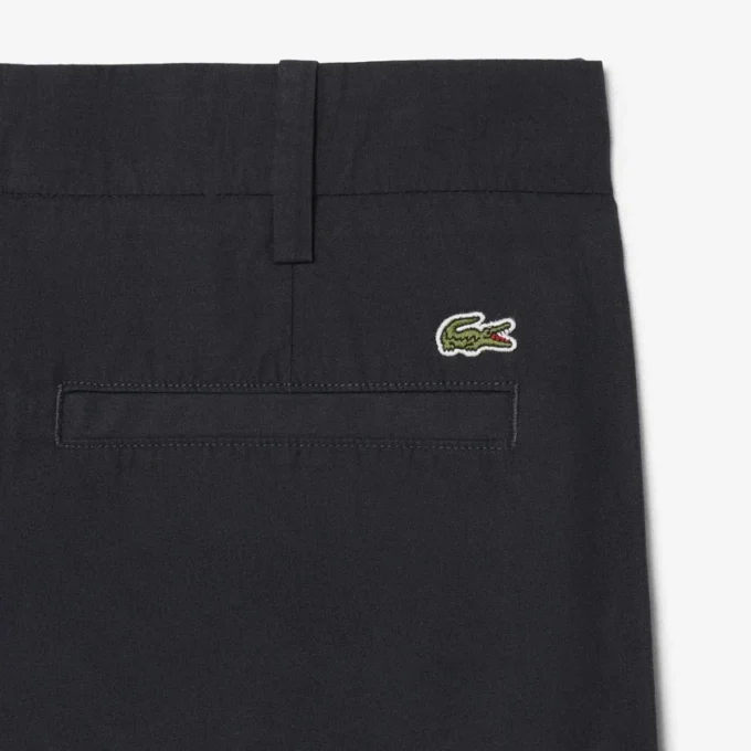 Calças chino de algodão de corte reto