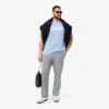 Calças chino de flanela de lã de corte regular para homem