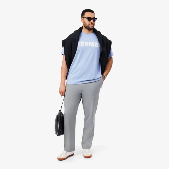 Calças chino de flanela de lã de corte regular para homem