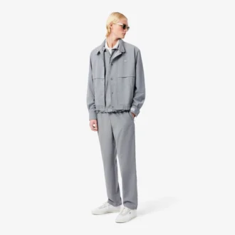Calças chino de flanela de lã de corte regular para homem