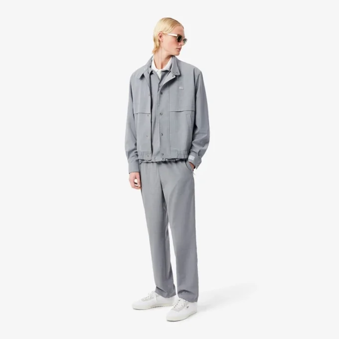 Calças chino de flanela de lã de corte regular para homem