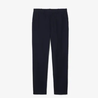 Calças chino de sarja de algodão com corte regular