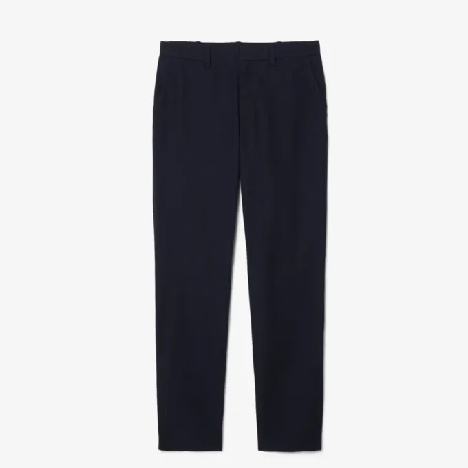 Calças chino de sarja de algodão com corte regular