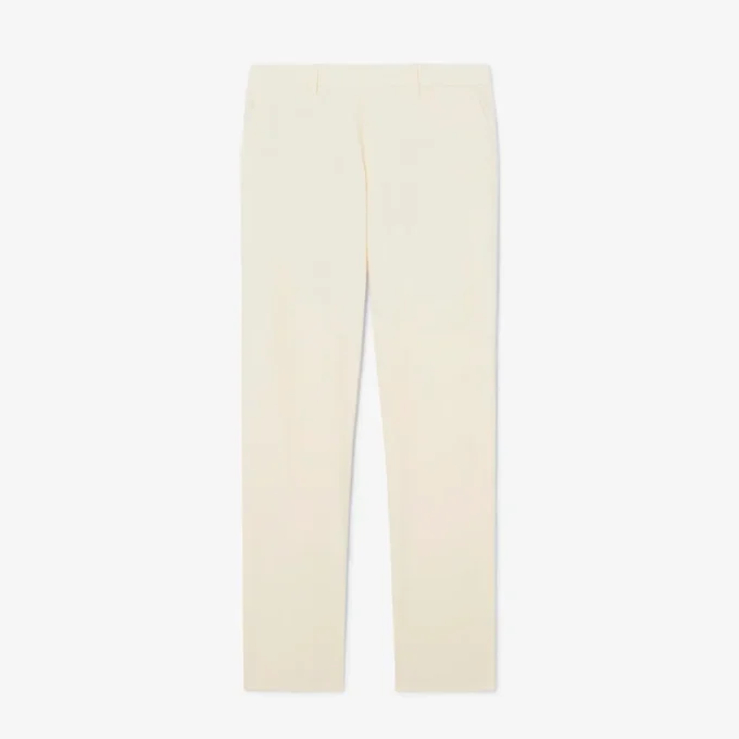 Calças chino de sarja de algodão com corte regular