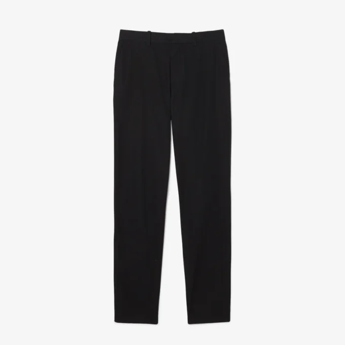 Calças chino de sarja de algodão com corte regular