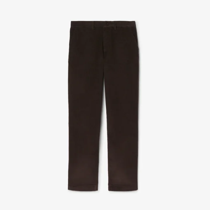Calças chino de veludo cotelê de corte regular para homem