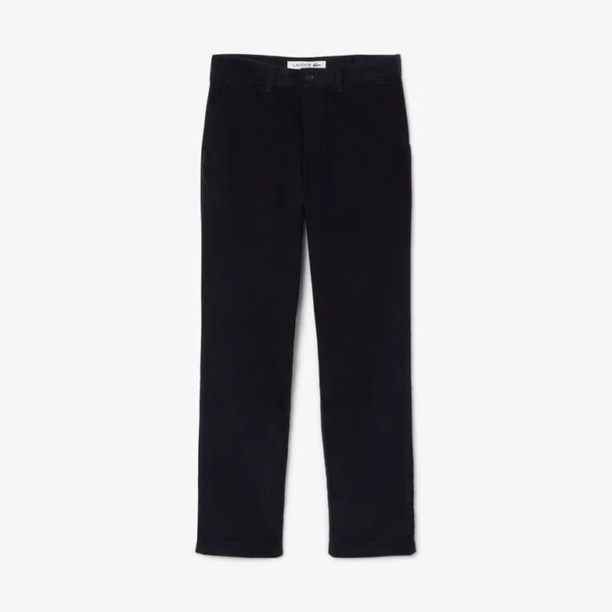 Calças chino de veludo cotelê de corte regular para homem