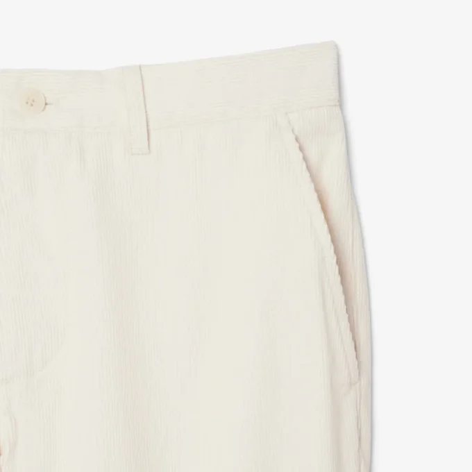 Calças chino de veludo cotelê de corte regular para homem
