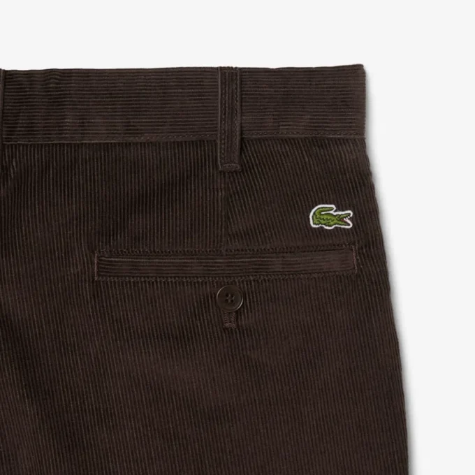Calças chino de veludo cotelê de corte regular para homem