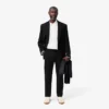 Calças de algodão elástico slim fit para homem
