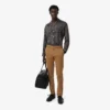 Calças de algodão elástico slim fit para homem