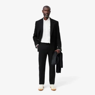 Calças de algodão elástico slim fit para homem