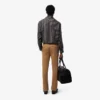 Calças de algodão elástico slim fit para homem
