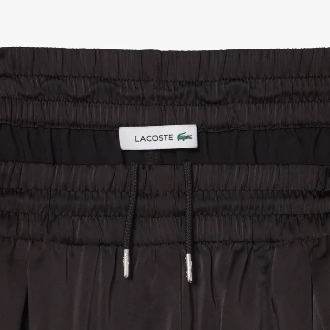 Calças de cetim elásticas oversized