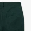 Calças de corte reto com detalhes de pesponto para mulher
