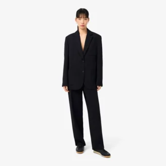 Calças de fato oversized em malha piqué fluida