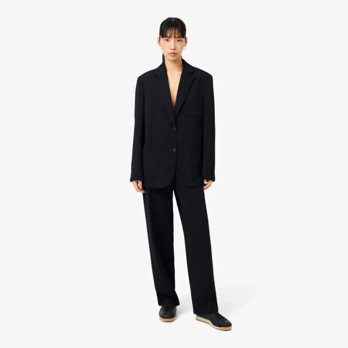 Calças de fato oversized em malha piqué fluida