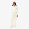 Calças de flanela plissadas oversized para mulher