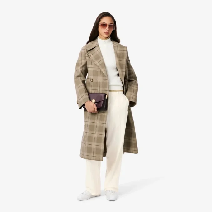 Calças de flanela plissadas oversized para mulher