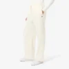 Calças de flanela plissadas oversized para mulher