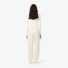 Calças de flanela plissadas oversized para mulher