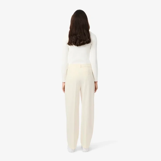 Calças de flanela plissadas oversized para mulher