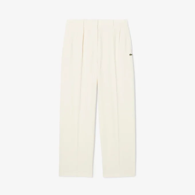 Calças de flanela plissadas oversized para mulher