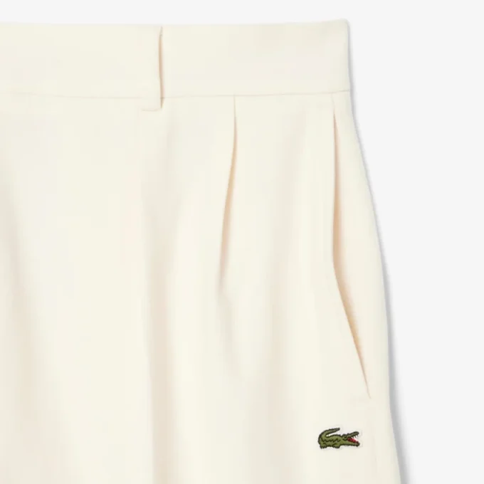 Calças de flanela plissadas oversized para mulher