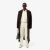 Calças de flanela plissadas oversized para mulher