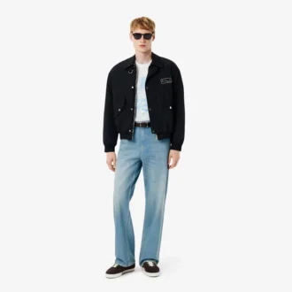 Calças de ganga de 5 bolsos com corte largo para homem
