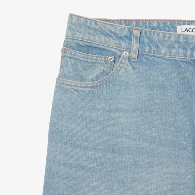Calças de ganga de 5 bolsos com corte largo para homem