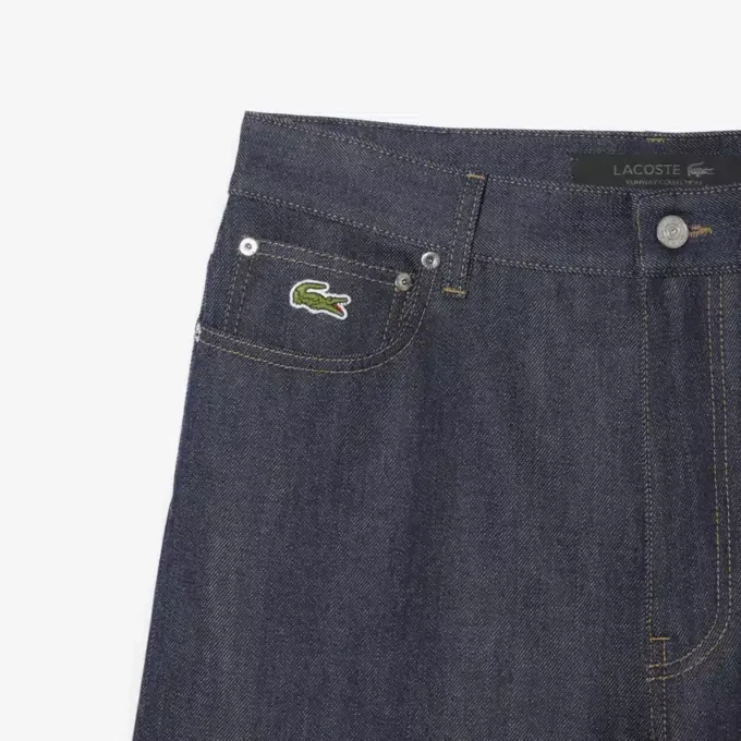 Calças de ganga de perna larga com ouropel para homem