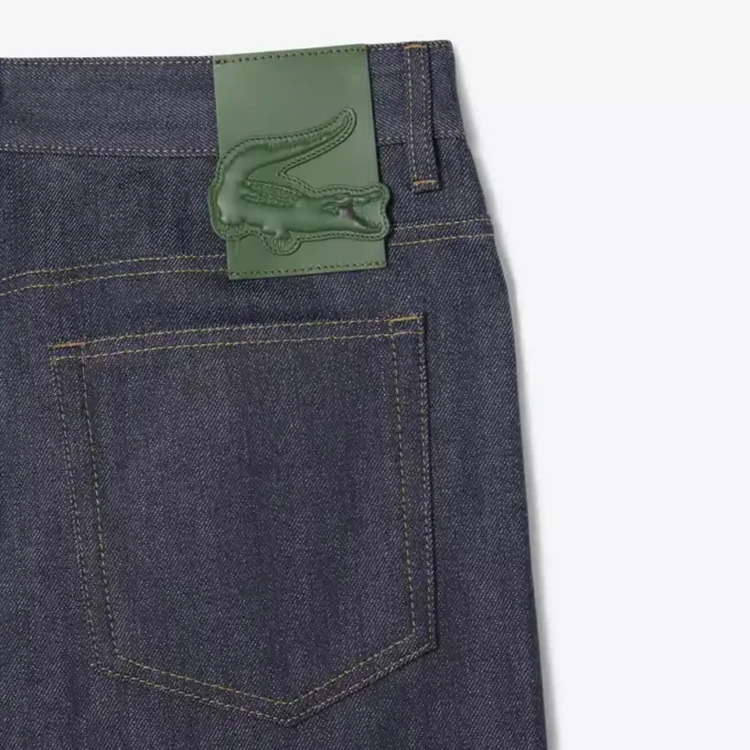 Calças de ganga de perna larga com ouropel para homem