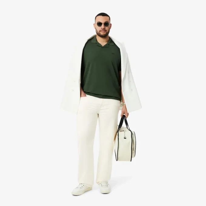 Calças de ganga índigo de corte reto com 5 bolsos para homem