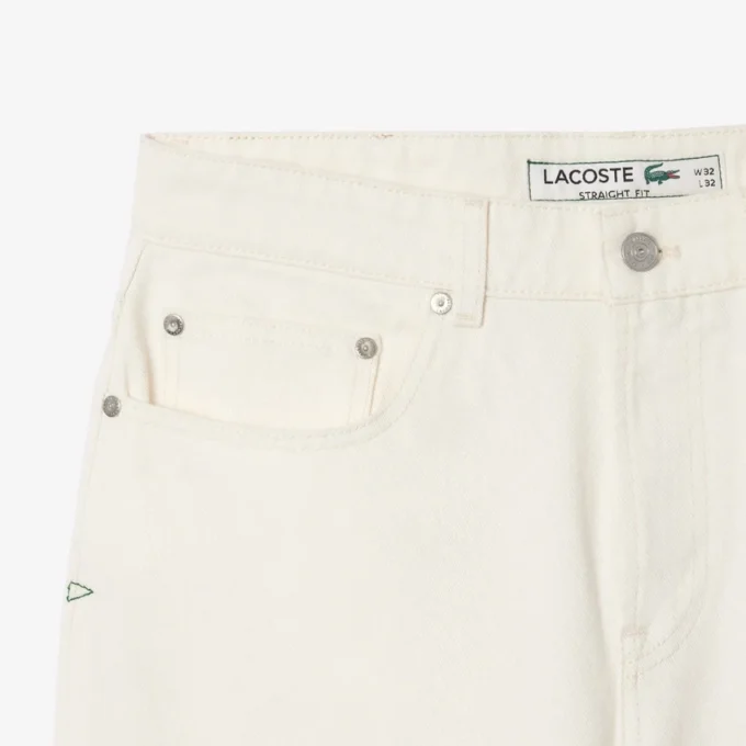 Calças de ganga índigo de corte reto com 5 bolsos para homem