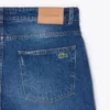 Calças de ganga índigo de corte reto com 5 bolsos para homem