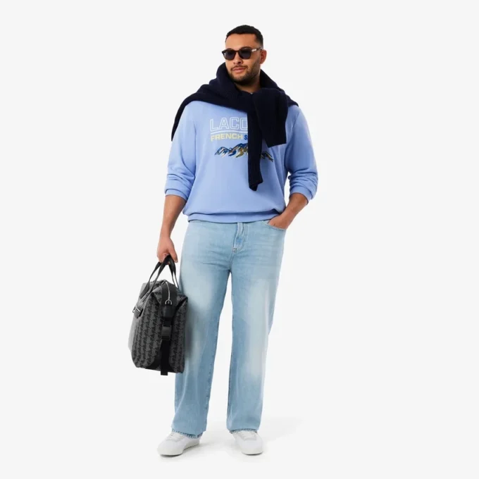 Calças de ganga índigo de corte reto com 5 bolsos para homem