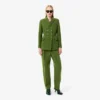Calças de lã com efeito slub de corte reto Runway