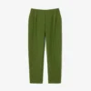 Calças de lã com efeito slub de corte reto Runway