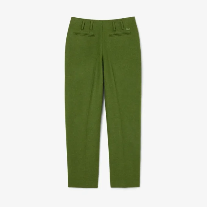 Calças de lã com efeito slub de corte reto Runway