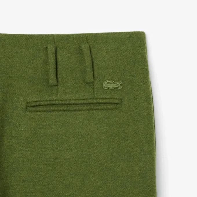 Calças de lã com efeito slub de corte reto Runway