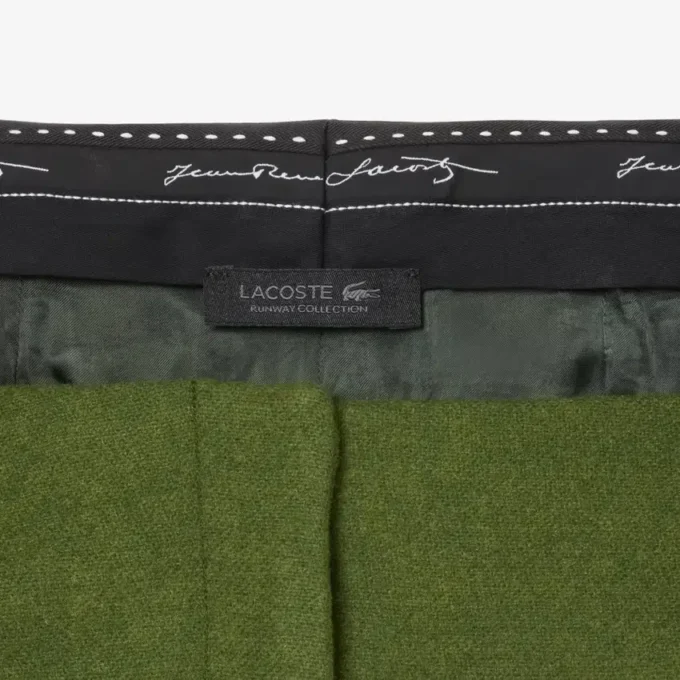 Calças de lã com efeito slub de corte reto Runway