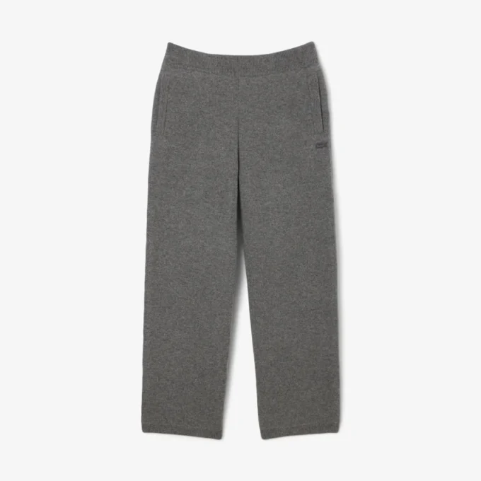 Calças de lã merino de corte largo para homem