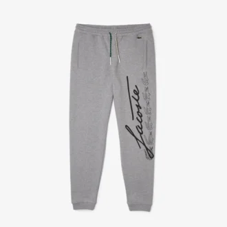 Calças de moletom de algodão com estampado Signature & Croc para homem