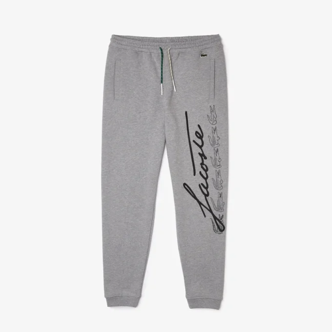 Calças de moletom de algodão com estampado Signature & Croc para homem
