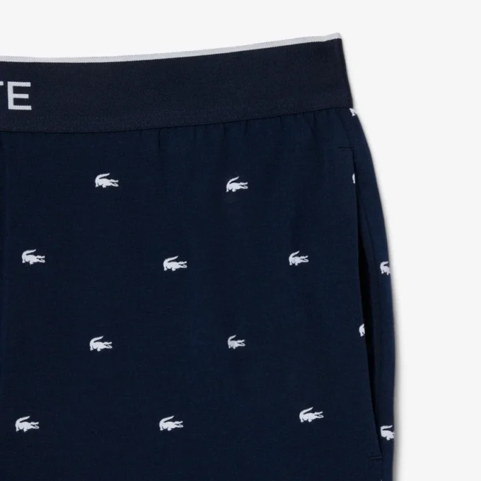 Calças de pijama de algodão estampadas para homem