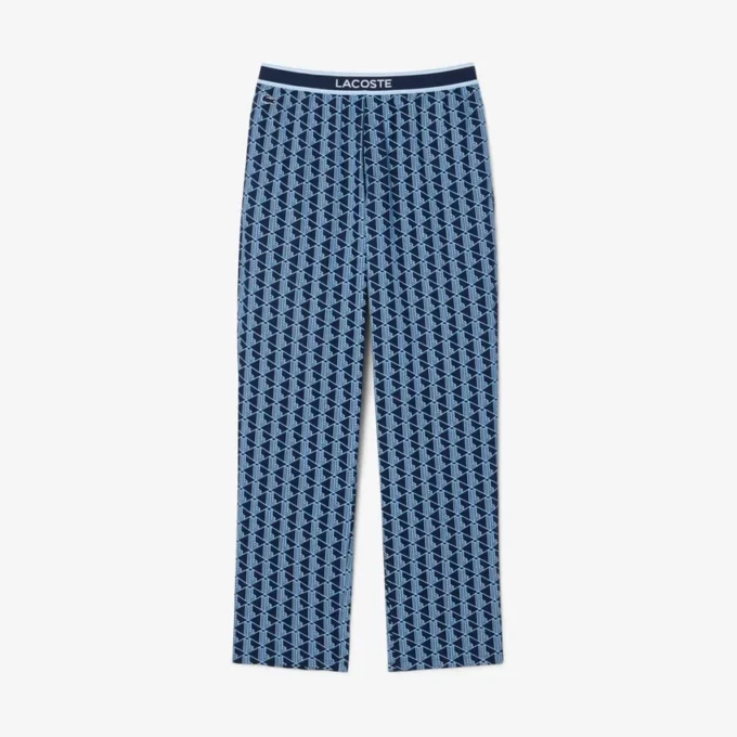 Calças de pijama em popeline com monograma para homem