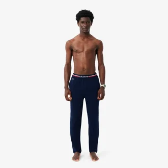 Calças de pijama masculinas com cintura multicolorida