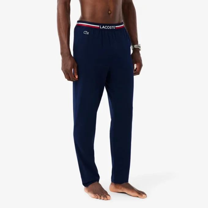 Calças de pijama masculinas com cintura multicolorida